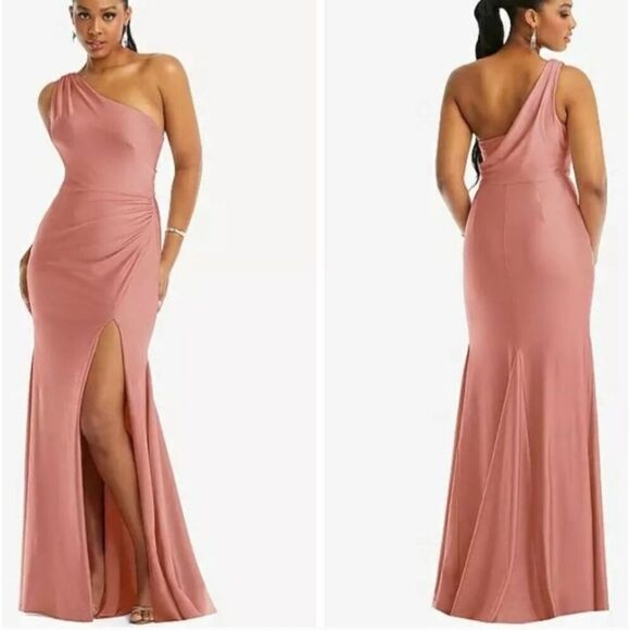 NWT Cynthia & Sahar Maxi Dress Gown Desert Rose One Shoulder Drape Back XXL - Picture 1 of 13